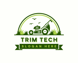 Trim - Landscaping  Grass Mower logo design