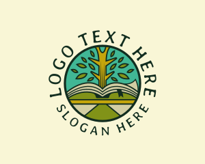 Reading - Book Learning Tree logo design