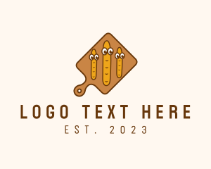 Character - French Bread Serving Board logo design