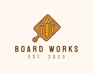 French Bread Serving Board logo design