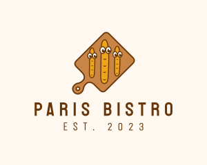 French Bread Serving Board logo design