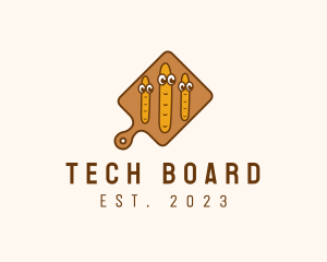 French Bread Serving Board logo design