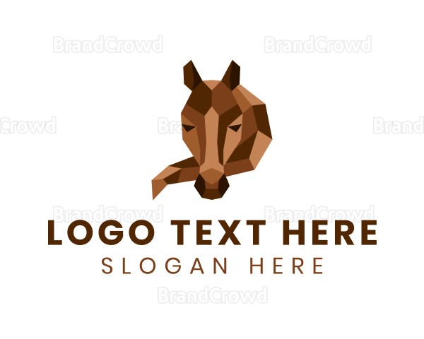 Geometric Horse Sculpture Logo