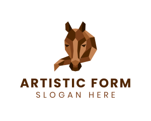 Sculpture - Geometric Horse Sculpture logo design