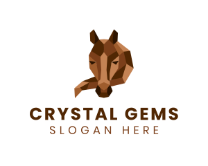 Geometric Horse Sculpture logo design