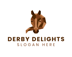 Derby - Geometric Horse Sculpture logo design