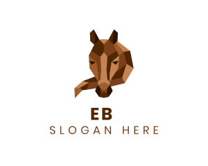 Stanchion - Geometric Horse Sculpture logo design