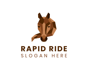 Geometric Horse Sculpture logo design