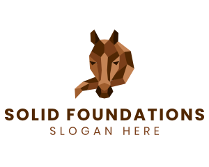 Steed - Geometric Horse Sculpture logo design