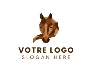 Crystal - Geometric Horse Sculpture logo design