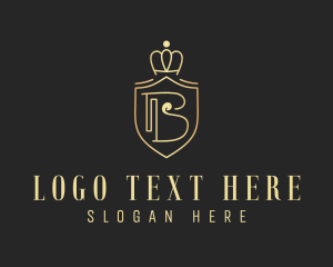 Crown - Queen Shield Letter B logo design