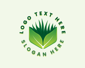 Eco - Grass Leaf Landscaping logo design