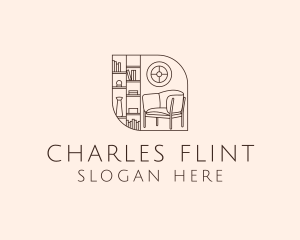 Library Room Bookshelf logo design