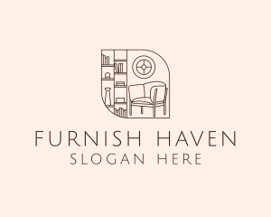 Furnish - Library Room Bookshelf logo design