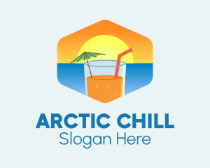 Summer Sunset Drink logo design