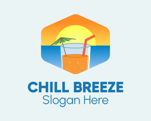 Summer Sunset Drink logo design