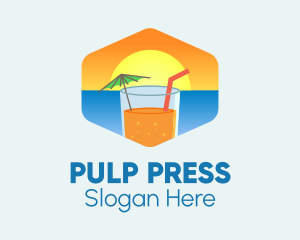 Pulp - Summer Sunset Drink logo design