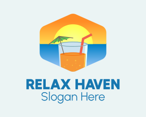 Chill - Summer Sunset Drink logo design