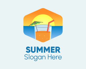 Summer Sunset Drink logo design