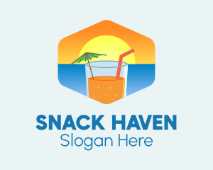 Summer Sunset Drink logo design