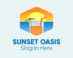 Summer Sunset Drink logo design