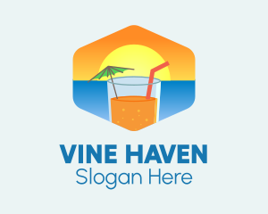 Summer Sunset Drink logo design