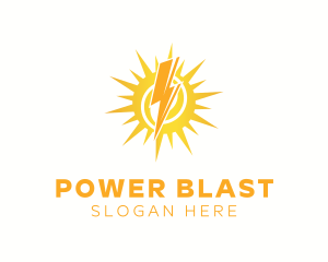 Lightning Sun Power logo design