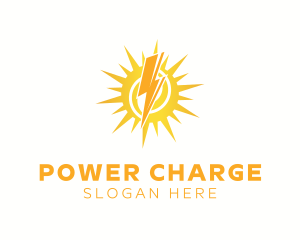 Lightning Sun Power logo design