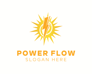 Lightning Sun Power logo design