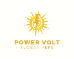 Lightning Sun Power logo design