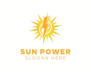 Lightning Sun Power logo design