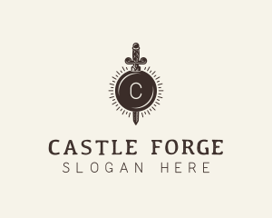 Medieval Dagger Weapon logo design