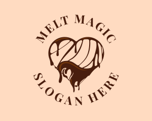 Melt - Chocolate Drizzle Heart logo design