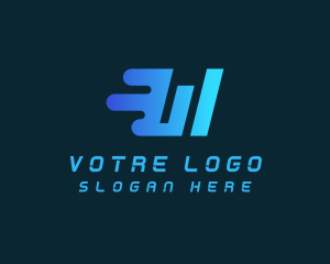 Letter W - Tech Web Developer Letter W logo design
