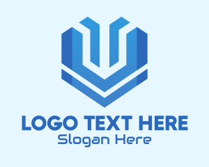 Cyber - Digital Hexagon Shield logo design