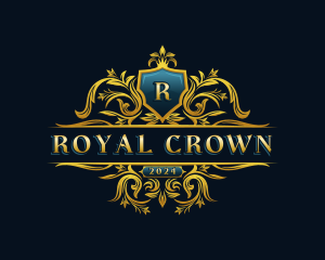 Shield Crest Royal Crown logo design