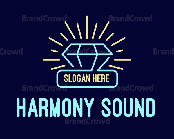 Neon Diamond Gem Logo