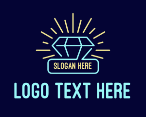 Glow - Neon Diamond Gem logo design