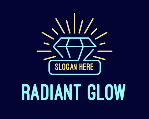Radiant - Neon Diamond Gem logo design
