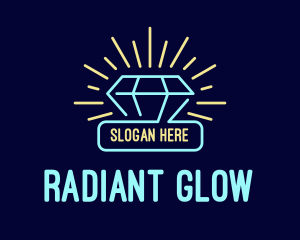 Neon Diamond Gem logo design