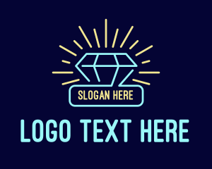 Glowing - Neon Diamond Gem logo design