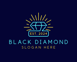 Neon Diamond Gem logo design