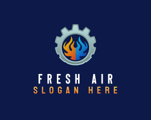 Fire Ice Cogwheel Ventilation logo design