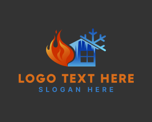 Refrigerator - Ice Fire House logo design