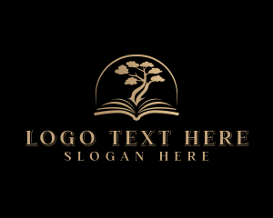 Book - Book Tree  Wisdom logo design
