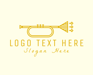 Brass Instrument - Elegant Retro Trumpet logo design