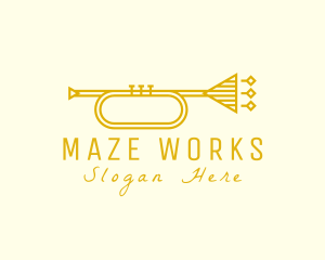 Elegant Retro Trumpet logo design