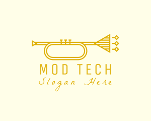 Elegant Retro Trumpet logo design