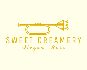 Elegant Retro Trumpet logo design