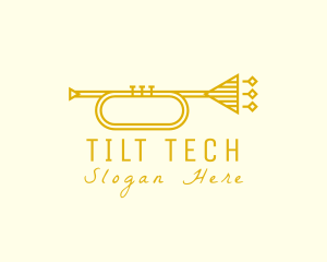 Elegant Retro Trumpet logo design